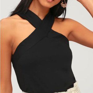 Zella Black Cross-Front Top